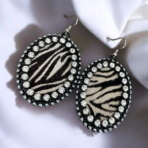 Statement Zebra Print Teardrop Earrings